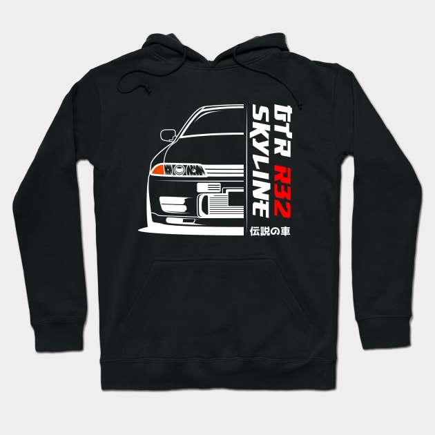 Front JDM R32 Hoodie by GoldenTuners